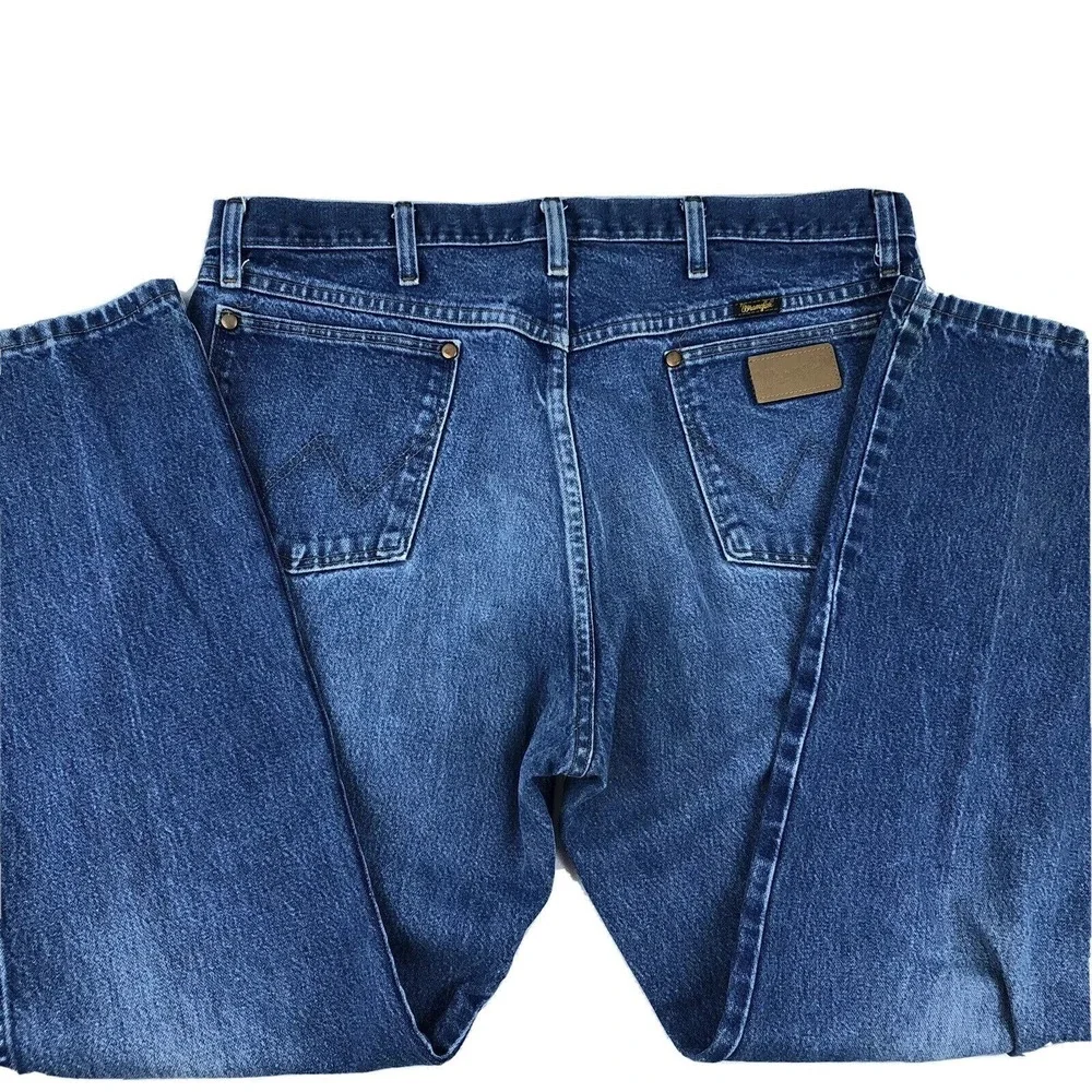 Wrangler 13MWZ Denim Blue Jeans 38x29 Cowboy‎ Jeans Straight Fit Rodeo Cut Style